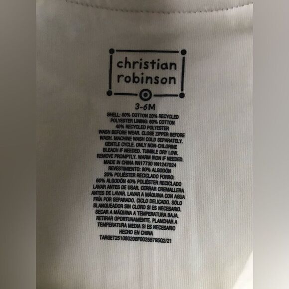 NWT … CHRISTIAN ROBINSON “Size: 3-6 Months” 2 Piece Outfit / Set - Picture 5 of 7